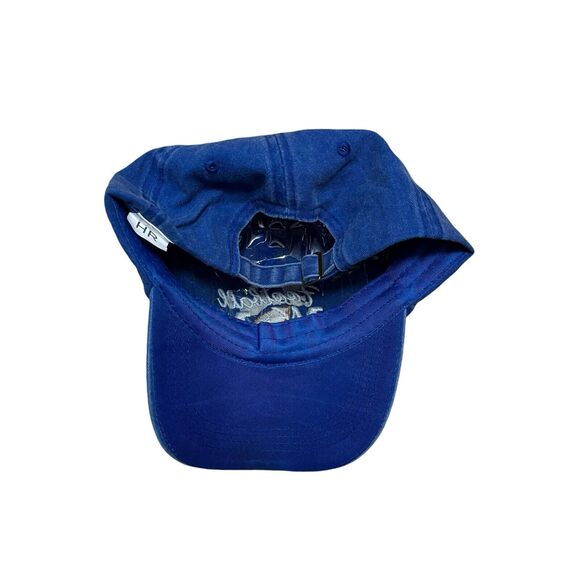 Football Mom Distressed Wash Sapphire Blue Embroidered Baseball Cap - Picture 5 of 5